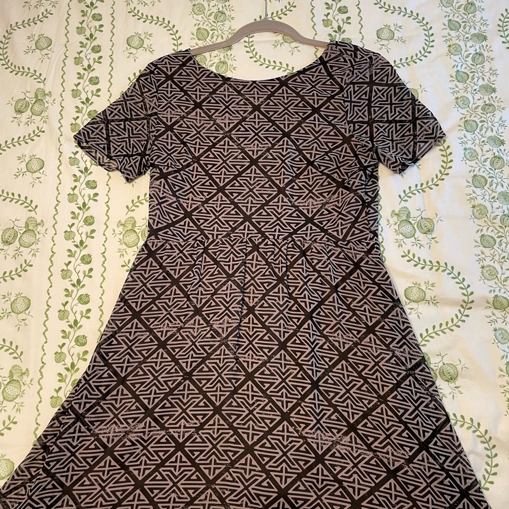 Geometric Patterned Black and White Dress